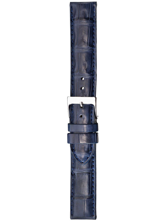 Herzog Kroko-Sport Lederarmband Blau
