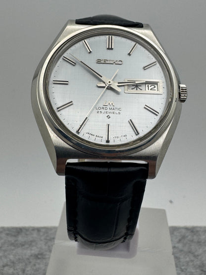 Seiko Lord Matic 5606-7010 – June 1969 – Linen Dial, Day/Date – "WATER PROOF" Caseback – Serviced