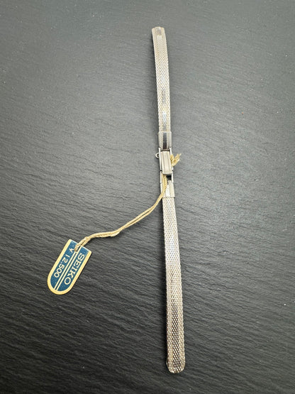 SEIKO WGP – Vintage NOS Mesh/Milanese Bracelet, 6 mm, White Gold Look, with Original Tags (Japan)