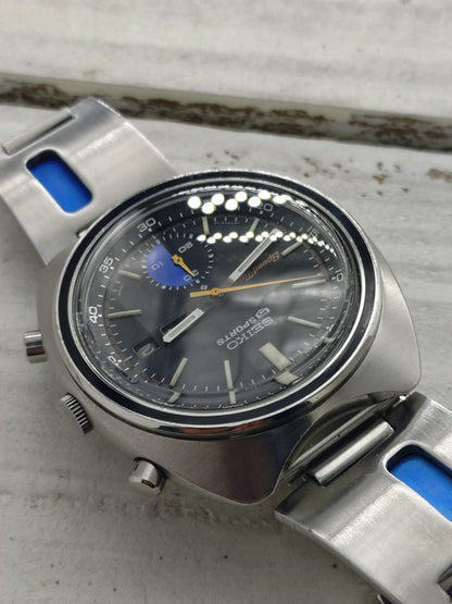 Seiko 5 Sports JDM Speed-Timer 6139-7020 – Caliber 6139, 21 jewels, Suwa Seikosha – Inner bezel, blue regatta counter – May 1971 – freshly serviced