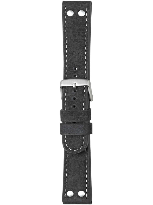 Herzog Wasserbüffel Lederarmband Schwarz