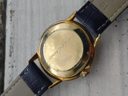 Seiko Crown « Diashock 21 Jewels » – Réf. J15003E – Calibre 560, remontage manuel – boîtier plaqué or, début des années 1960 – fraîchement révisée
