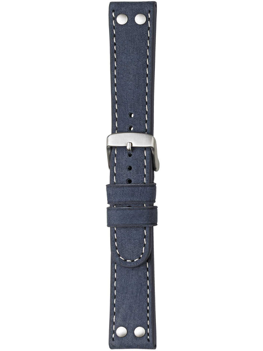 Herzog Wasserbüffel Lederarmband Dunkelblau