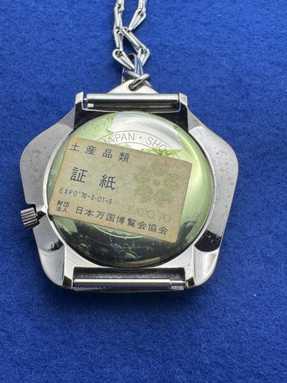 Ricoh Expo '70 Pendant Watch – Cherry Blossom Case, Blue Dial – Unworn with Original Box