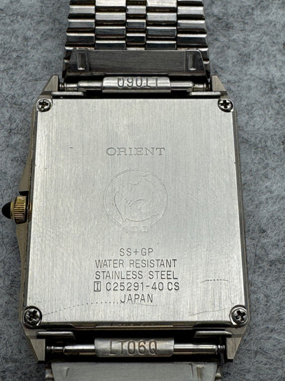 Orient Chandor Quartz - rectangular case, black dial - gold-plated stainless steel