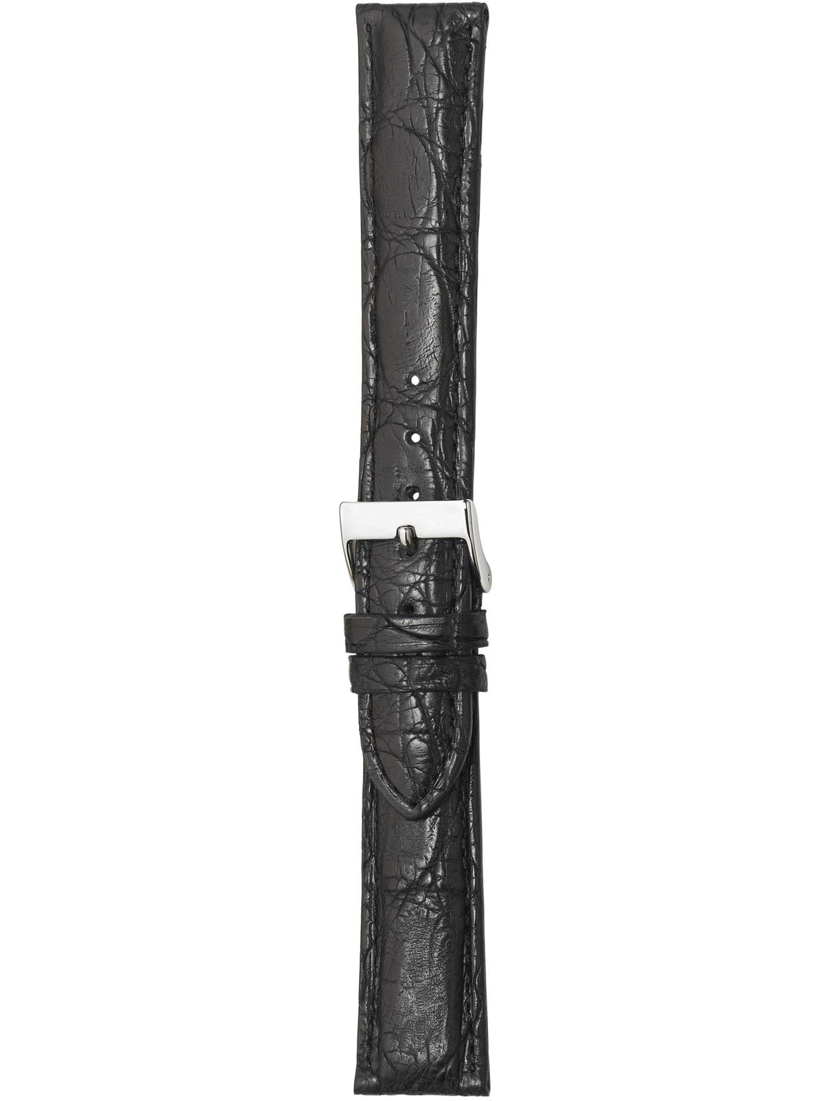 Herzog Echt Kroko matt Lederarmband Schwarz