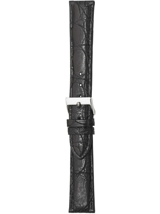 Herzog Echt Kroko matt Lederarmband Schwarz
