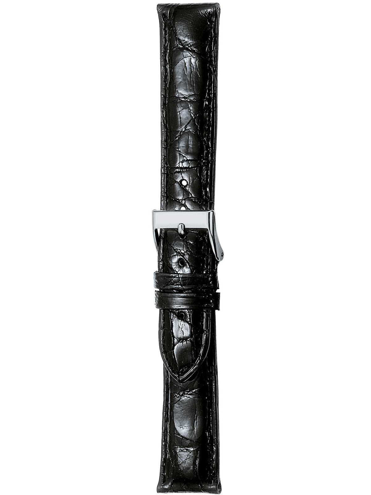 Herzog Echt Kroko Lederarmband Schwarz