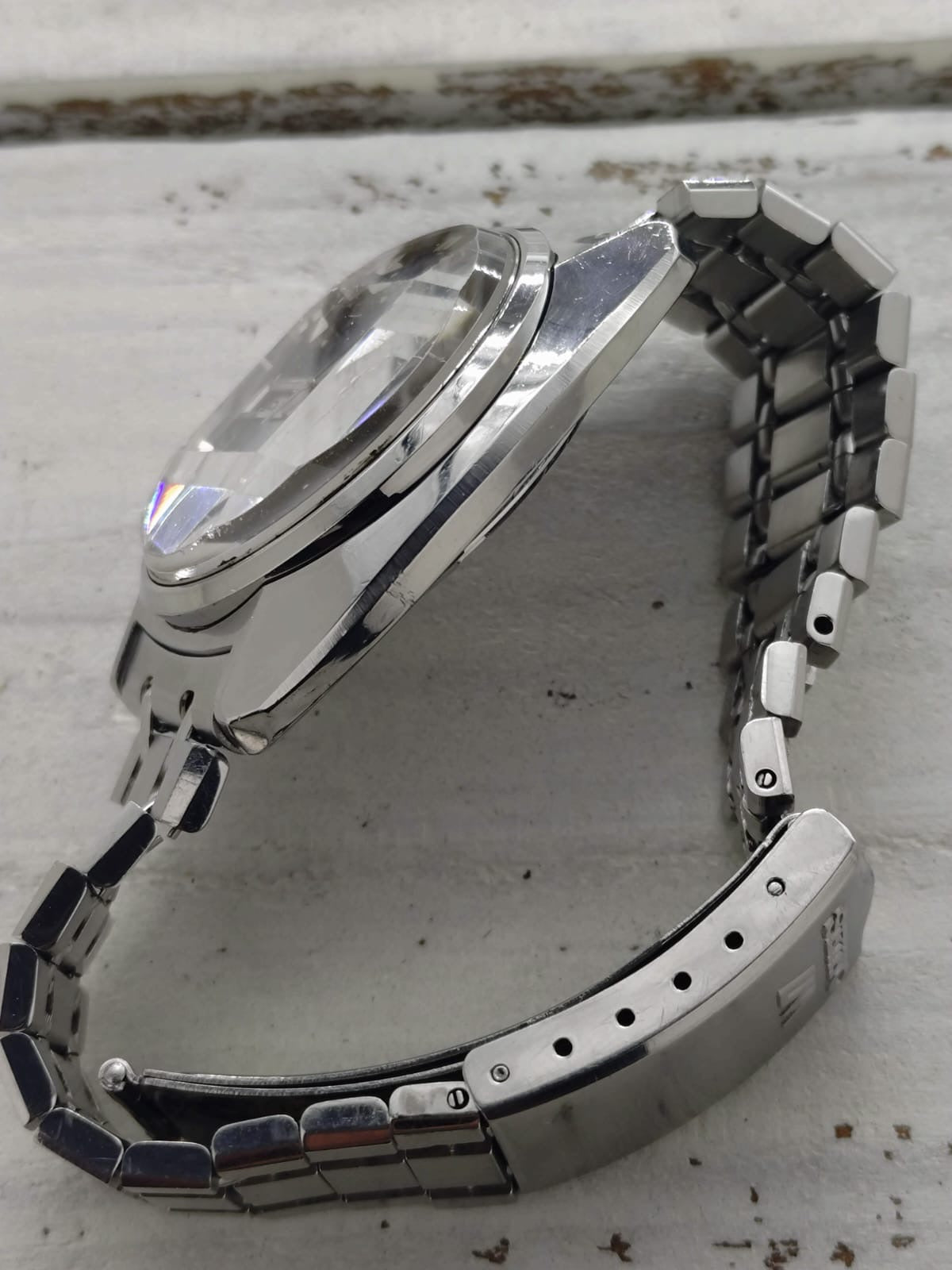 Seiko Lord Matic 5606-7230 – Calibre 5606, 25 rubis, Suwa Seikosha – cadran bleu, verre à neuf facettes, bracelet en acier d'origine – août 1972 – révisée récemment