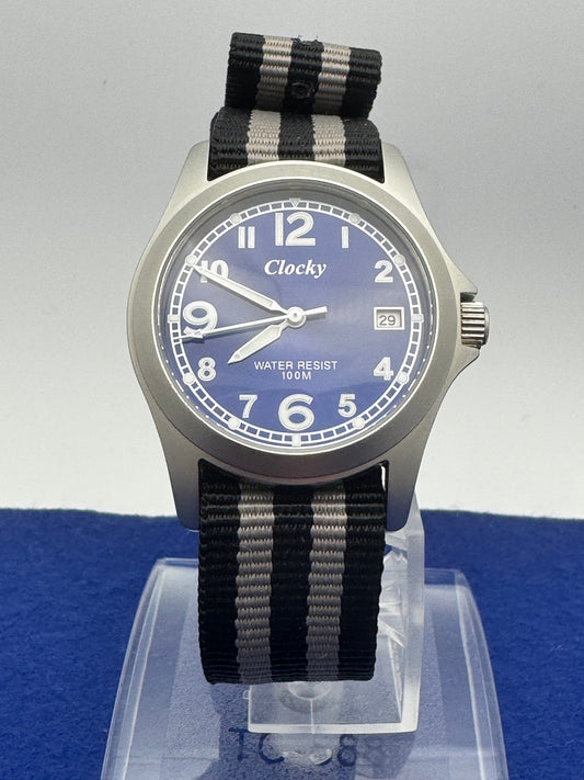 Clocky KY020M – blue dial, 10 BAR, stainless steel – compact 33.1mm – revised 2026