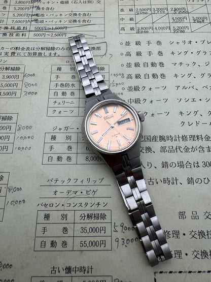 Seiko Automatic 2206-0580 Ladies Watch – Hi-Beat – October 1974 – Salmon Sunburst Dial