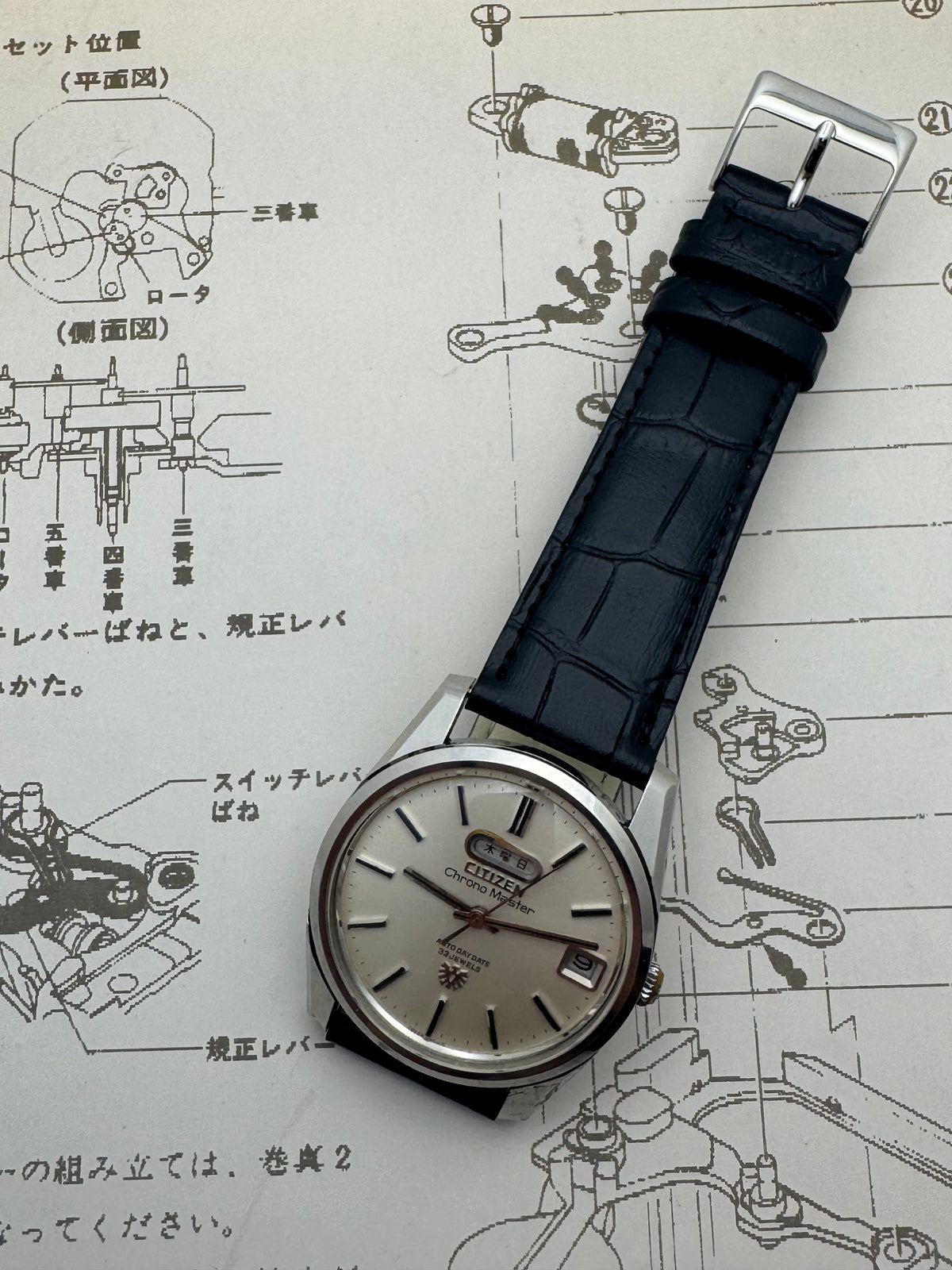 Citizen Chronomaster 33 Jewels – Juni 1967 – Auto Day/Date, Parawater – revidiert mit Beleg