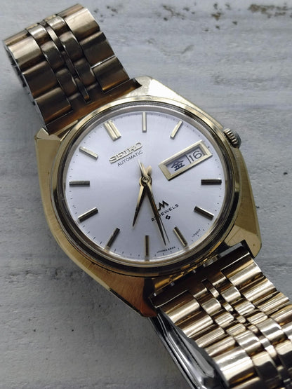 Seiko Lord Matic 23J 5606-7000 – JNR-Widmungsuhr (Japan. Staatsbahn), vergoldet, revidiert