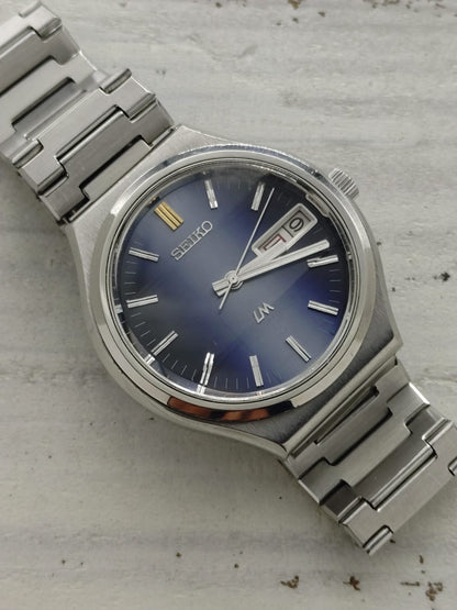 Seiko Lord Matic Special 5206-6090 – Calibre 5206, 23 rubis, Daini Seikosha – cadran bleu, verre minéral triple facette – novembre 1972 – fraîchement révisée