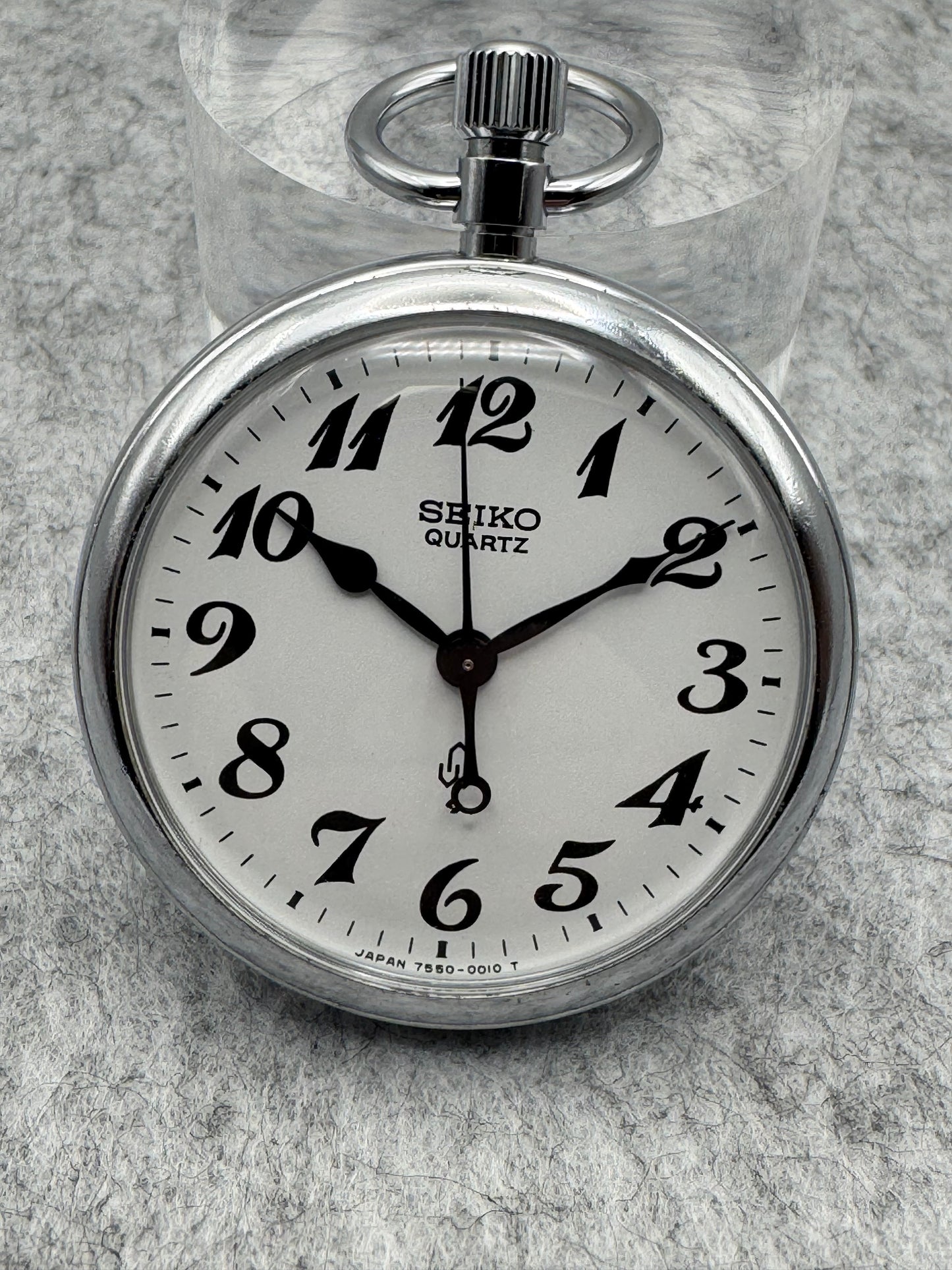 Seiko Quarz Eisenbahner Taschenuhr (1982) – Ref. 7550-0010