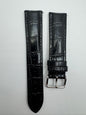 Seiko Original Hybrid-Lederarmband schwarz – RS02C20BK (20 mm) mit silberfarbener Dornschließe (JDM)