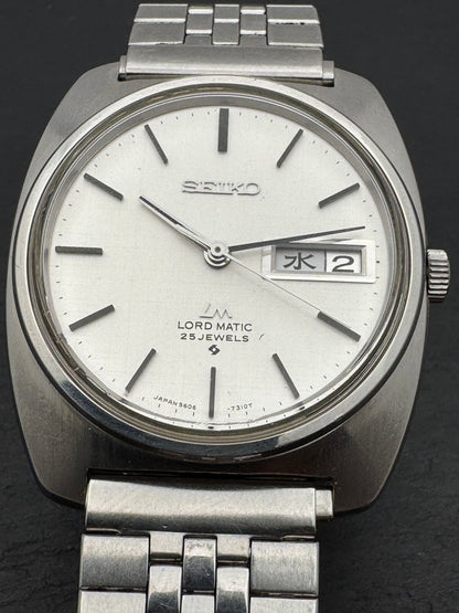 Seiko Lord Matic 5606-7130 – Caliber 5606, 25 jewels, Suwa Seikosha – Linen dial, monocoque case – July 1970 – freshly serviced