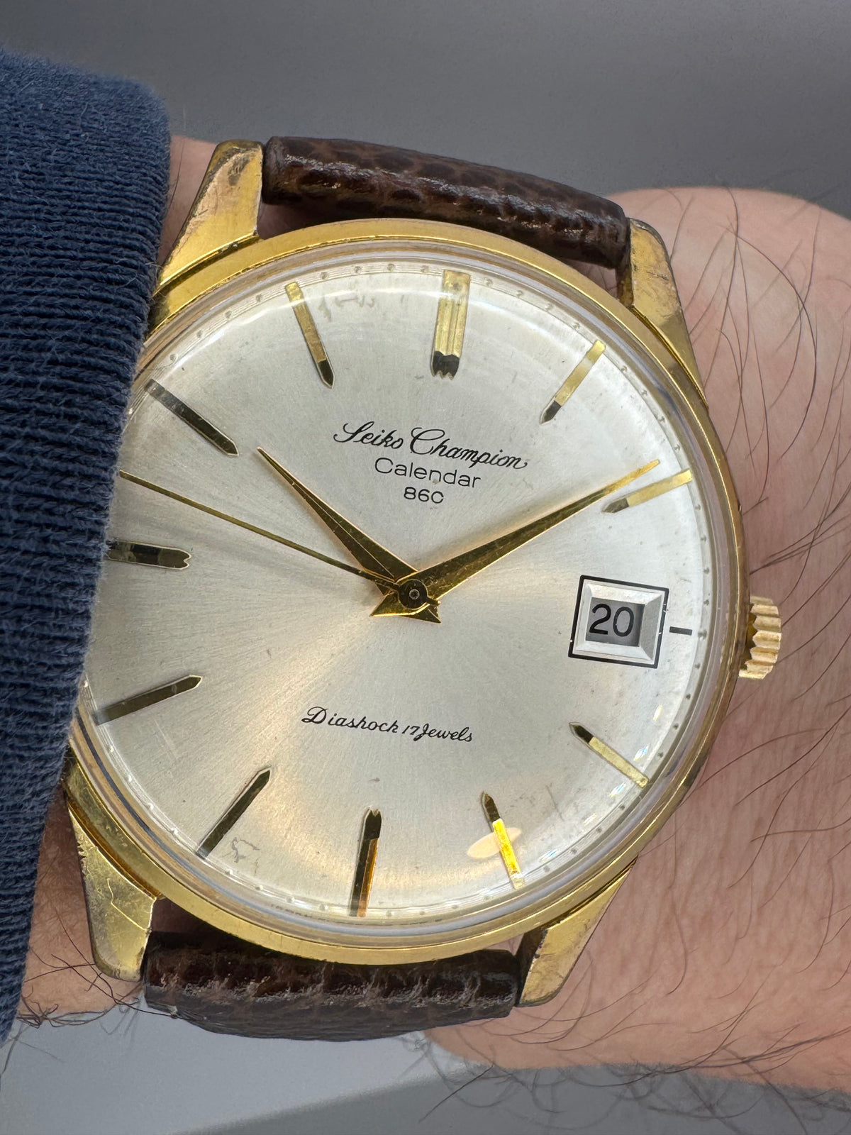 Seiko Champion Calendar 860 – Réf. J15017 – Calibre 860, remontage manuel, Daini Seikosha – 1963 – fraîchement révisée