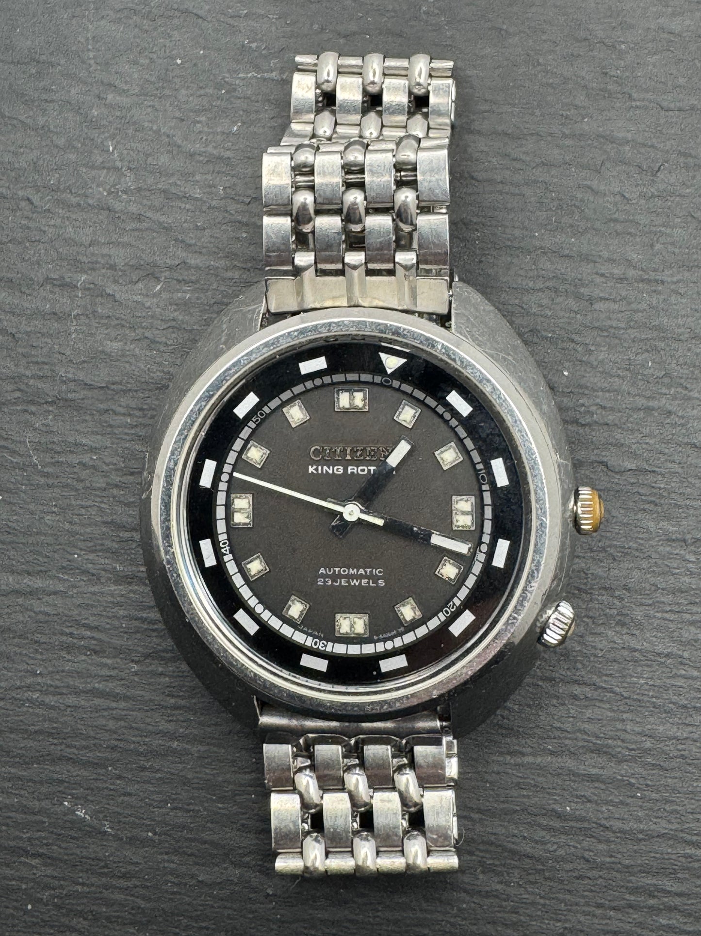 Citizen King Rotor Automatic 23 Jewels – Ref. 4-640055TA – Cal. 6400 – Juni 1969 JDM-Modell, in Japan revidiert