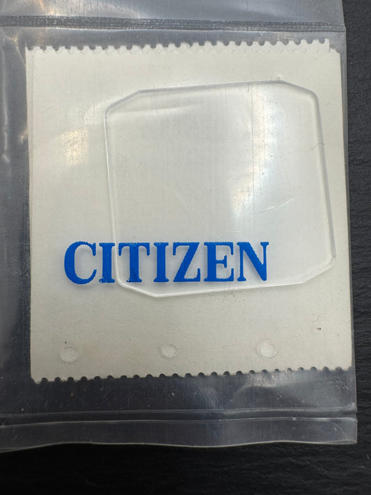 Citizen Watch Crystal 54-95130 – 27.5 × 25.9 mm – Rectangular – Crystal Glass (Mineral Glass) incl. Original Gasket – Vintage Watch Glass – NOS