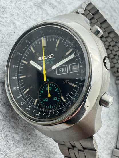 Seiko Automatic Chronograph - Cal. 6139 - Black Dial - Arabic/English Day-Date - Vintage 1970s