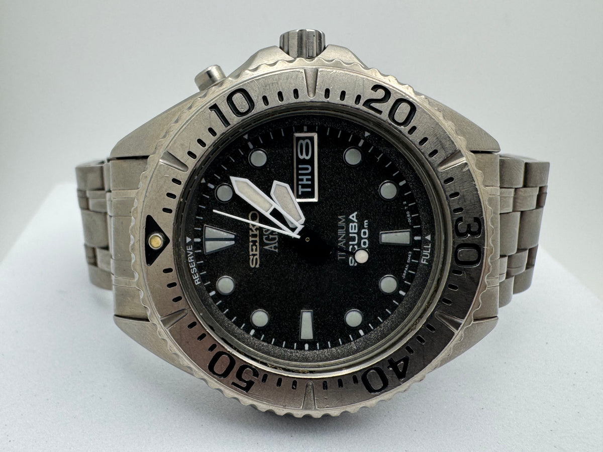 Seiko AGS Titanium Scuba 200 m – Réf. 5M43-0B70 – avril 1996 – fraîchement révisée