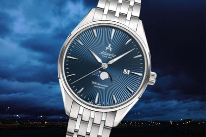Atlantic Worldmaster 1888 Automatik NE Mondphase – Edelstahlarmband (42 mm)