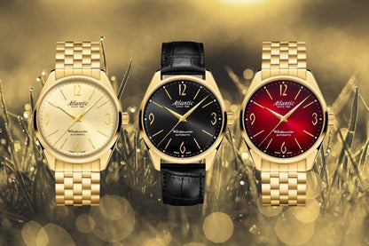 Atlantic Worldmaster Art Déco Automatik – PVD / Leder Schwarz (40 mm)