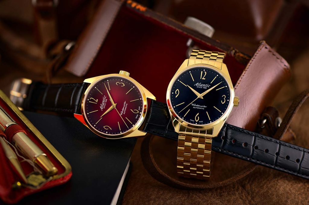 Atlantic Worldmaster Art Déco Automatik – PVD / Leder Rot (40 mm)