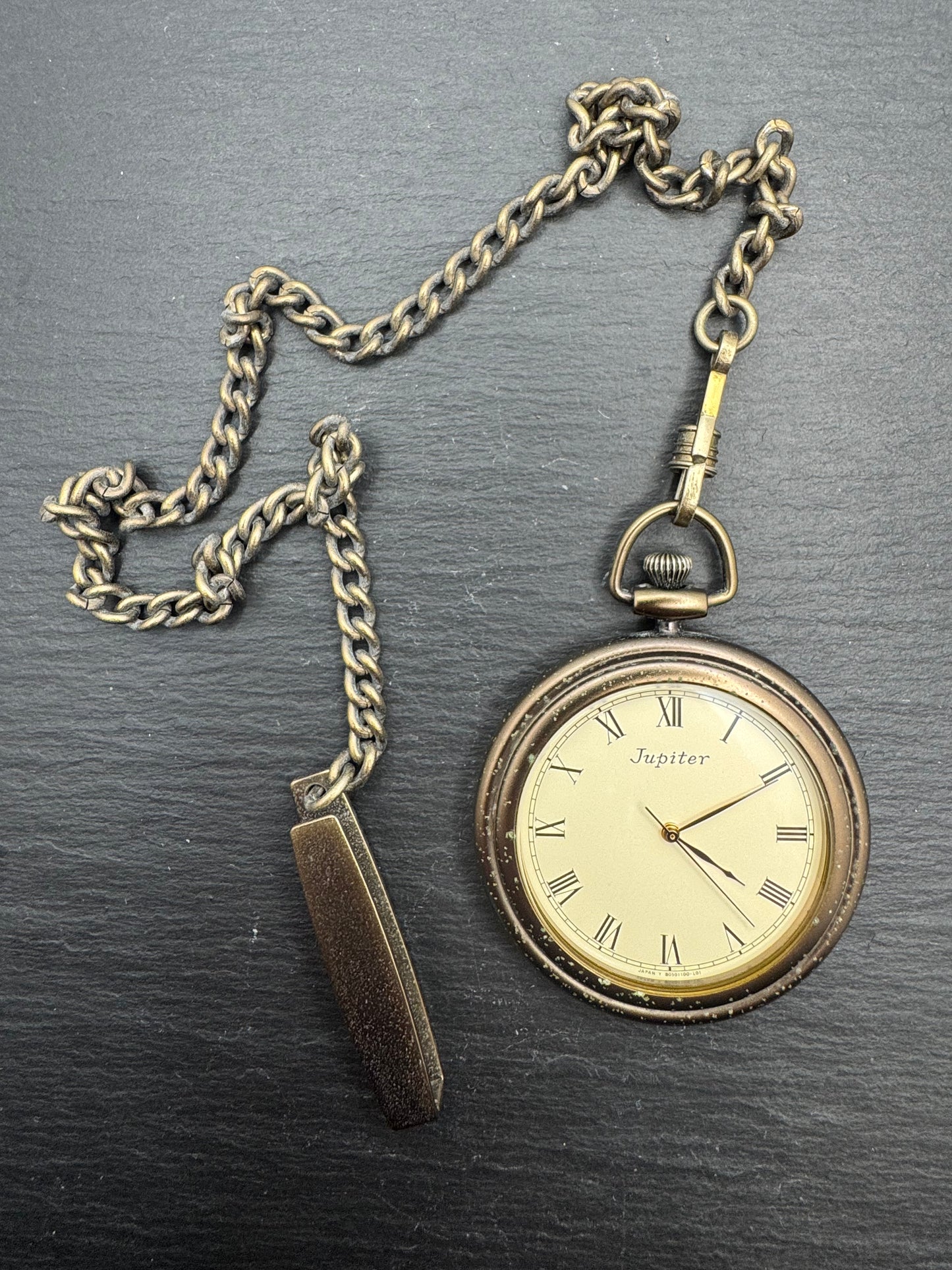 Orient Jupiter Taschenuhr Ref. B05210-00 BJ Quarz – bronzefarbene Ausführung mit originaler Kette