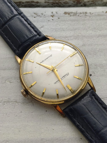 Seiko Crown « Diashock 21 Jewels » – Réf. J15003E – Calibre 560, remontage manuel – boîtier plaqué or, début des années 1960 – fraîchement révisée