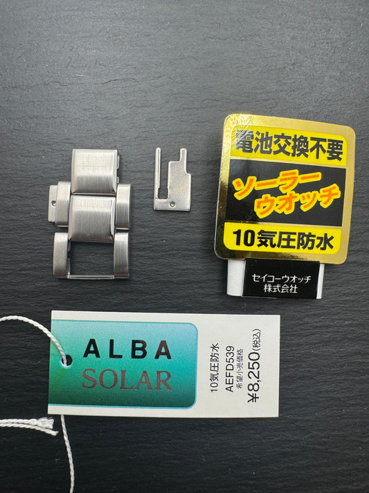 ALBA SOLAR (Seiko) – Ersatz-Armbandglied Edelstahl – Modell AEFD539 – neuwertig (NOS) (1 Stück)