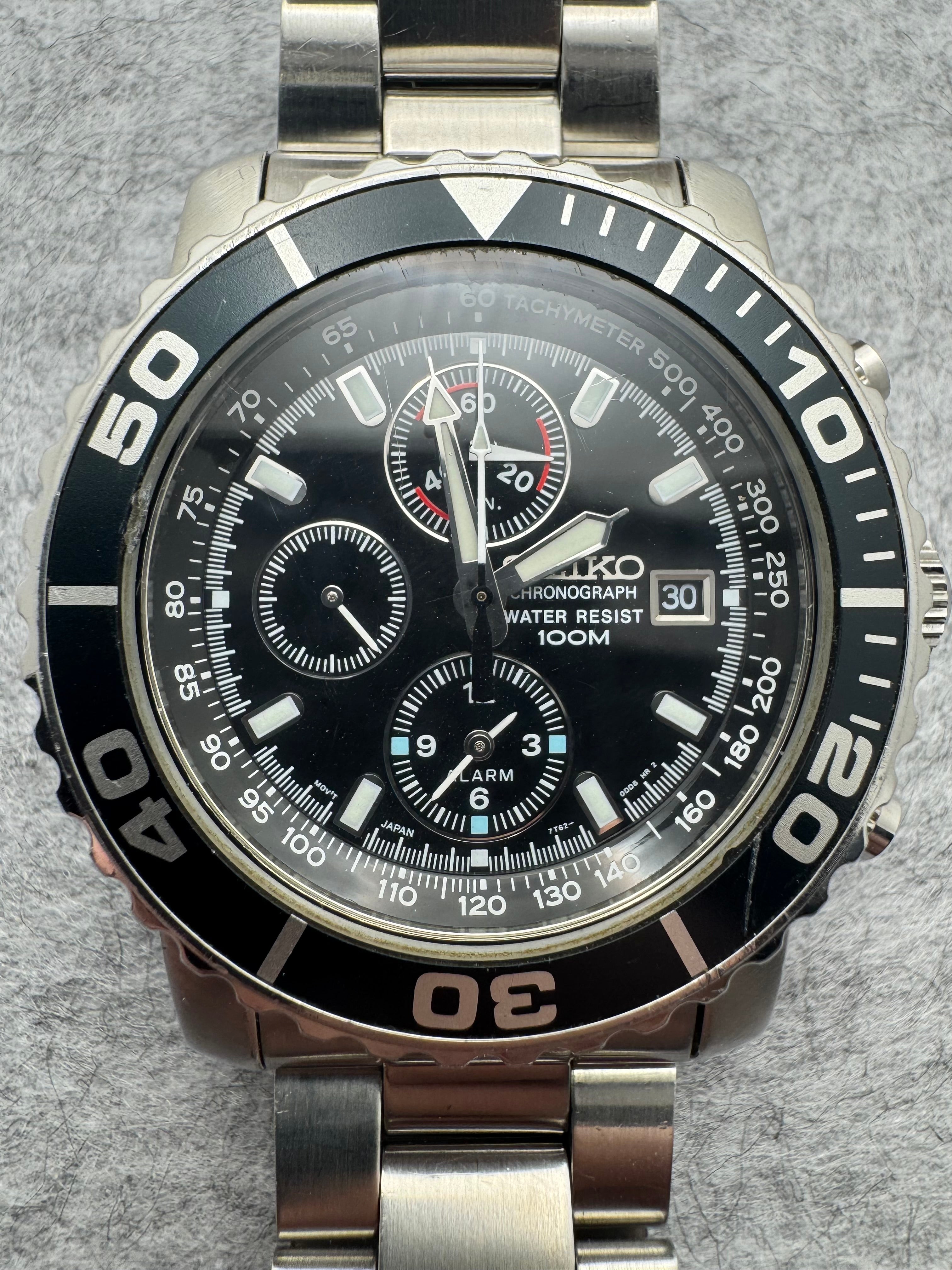 Seiko Chronograph 7T62-0CV0 (Japan, August 2005) – Japanese