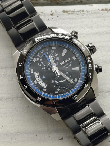 Seiko Chronograph 7T94-0AY0 – Quarz, Tachymeter, 100 m – 43,5 mm – März 2008