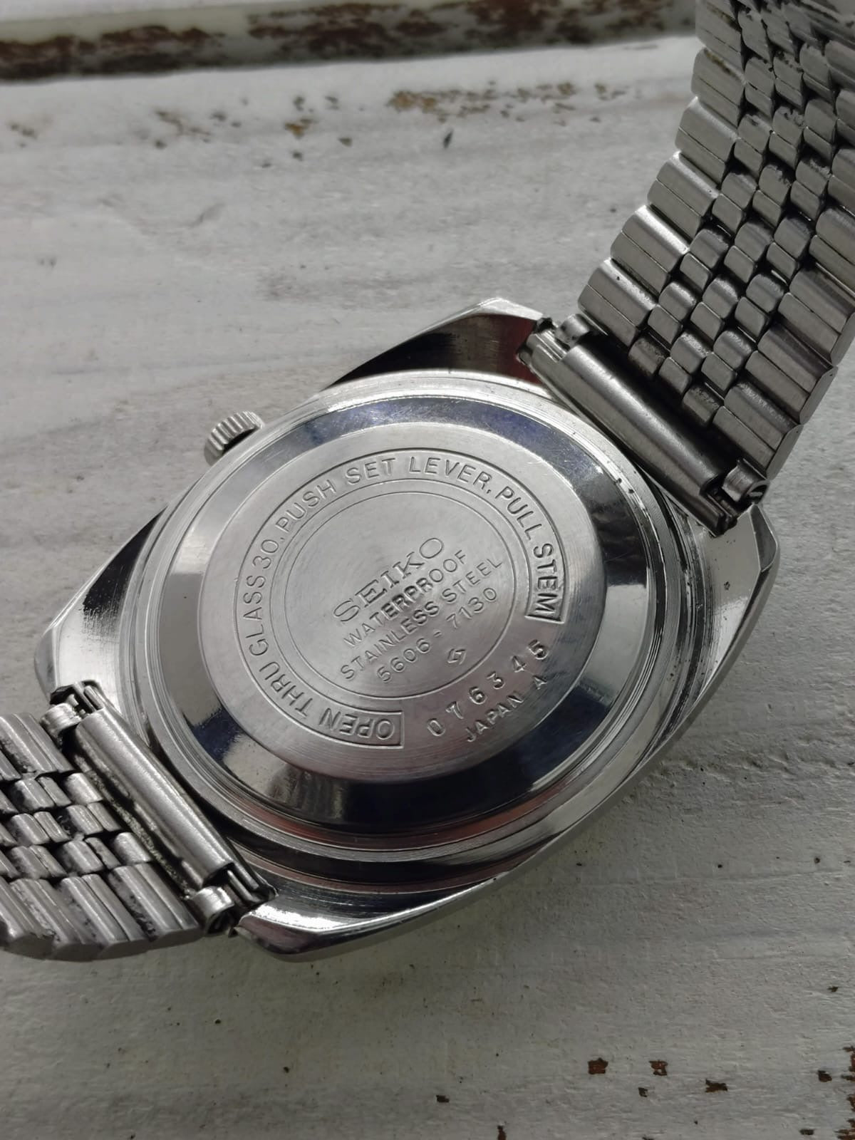 Seiko Lord Matic 5606-7130 – Caliber 5606, 25 jewels, Suwa Seikosha – Linen dial, monocoque case – July 1970 – freshly serviced