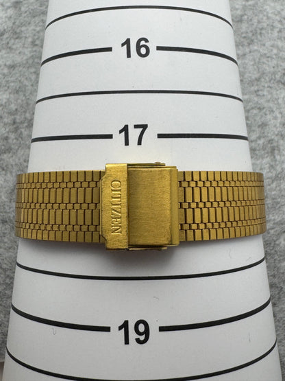 Citizen Quarz – April 1987 – achteckiges Gehäuse, goldfarben – ungetragen mit Originalarmband