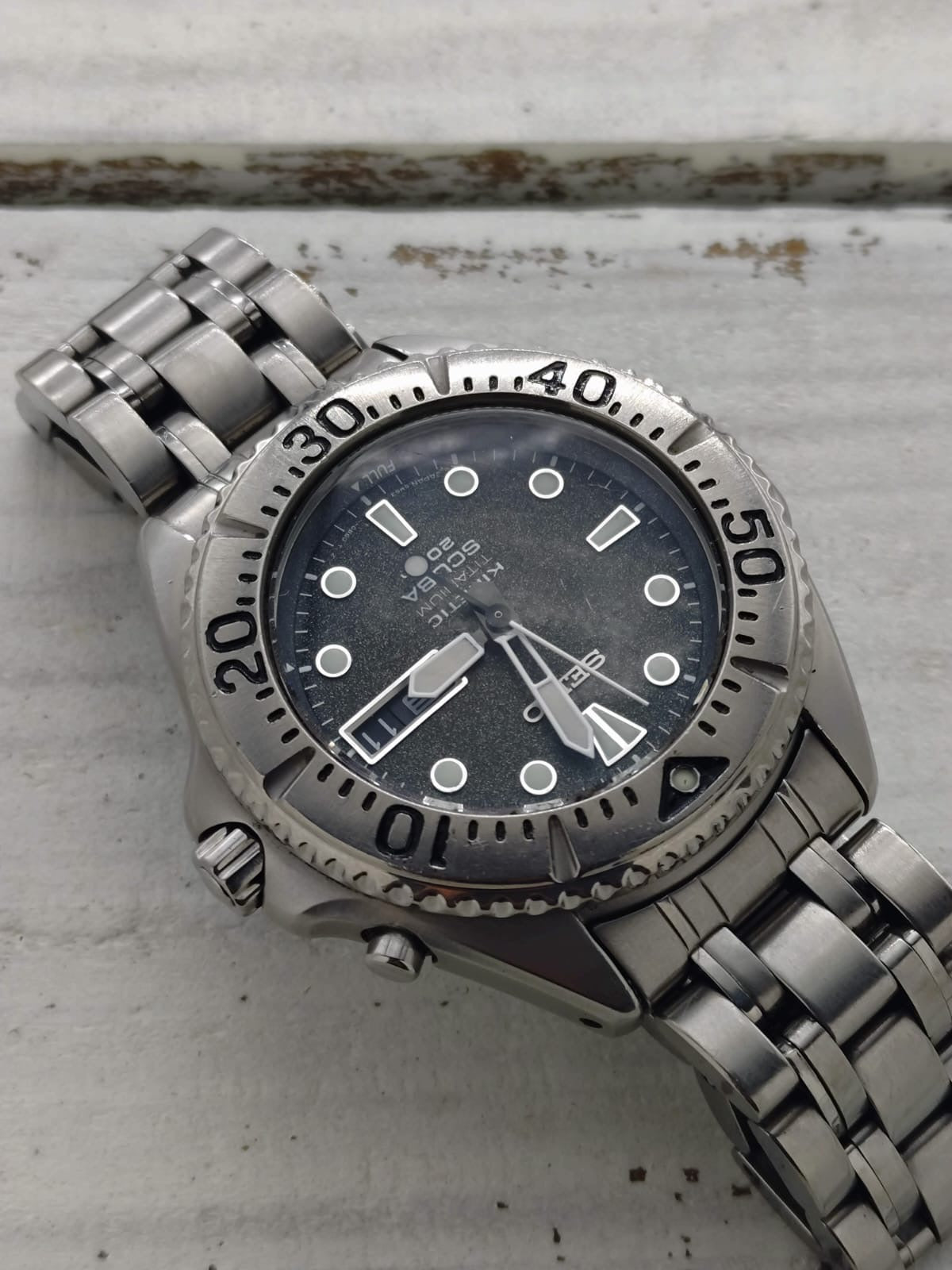 Seiko Kinetic Titanium Scuba 200 m – Ref. 5M63-0B40 – Caliber 5M63, titanium, diver's bezel – June 2006