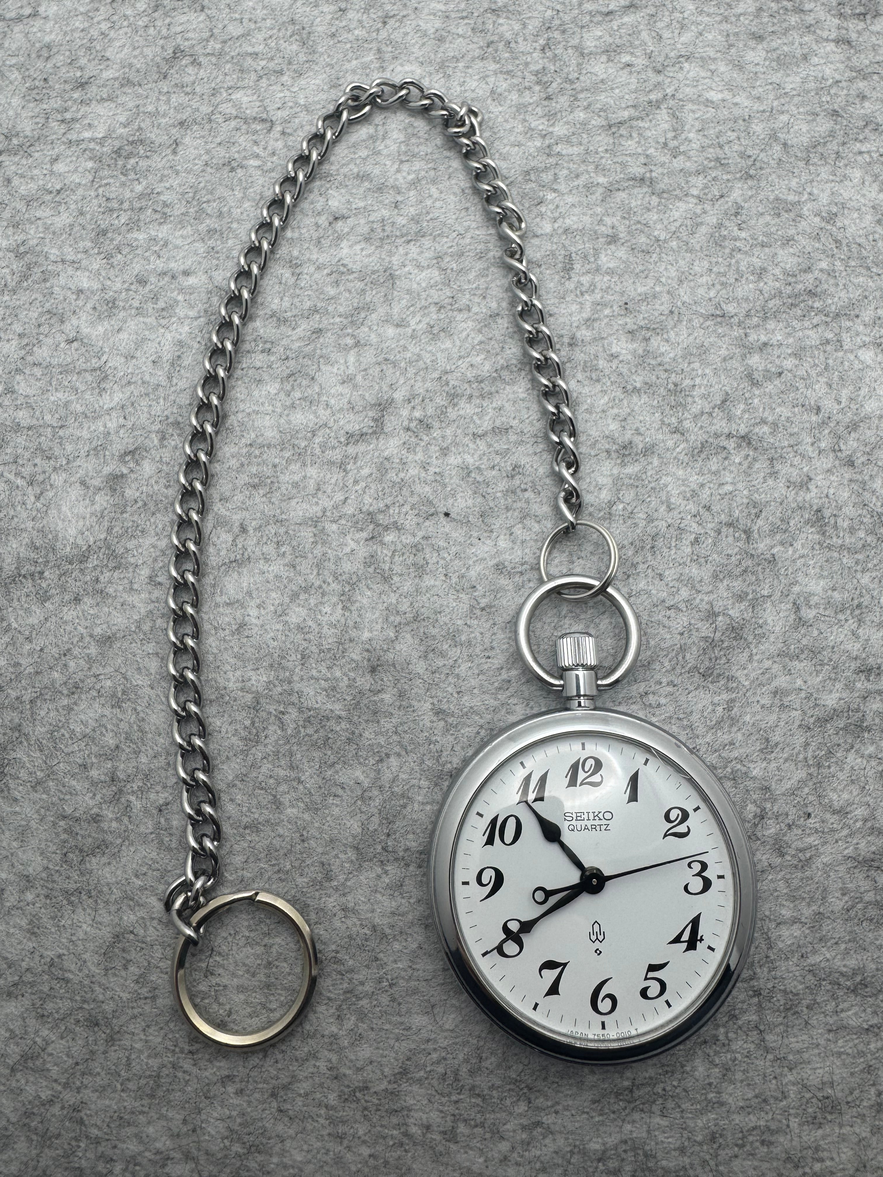 Seiko Railway Pocket Watch Quartz 7550-0010 (July 1984) – Japanese