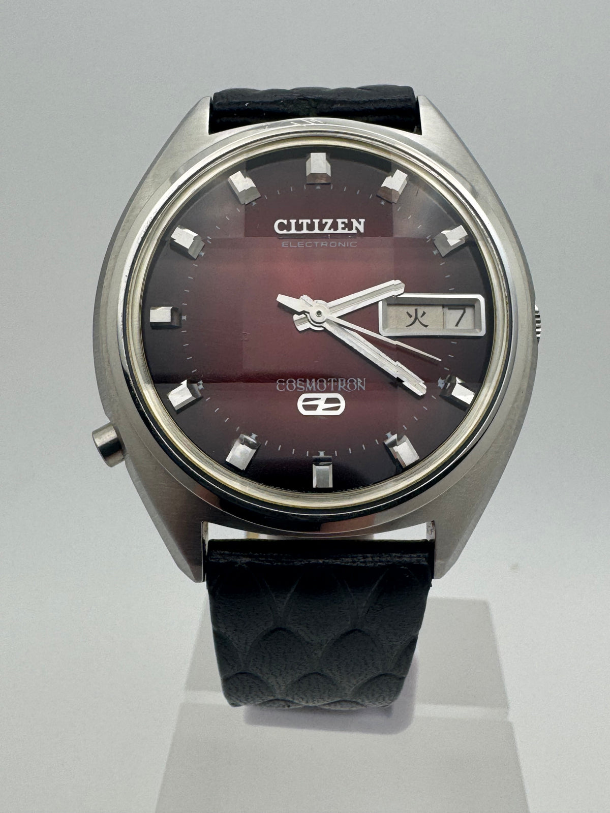 Citizen Cosmotron Electronic 7803-790553 – Burgundy Dial – April 1975 - freshly serviced