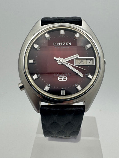 Citizen Cosmotron Electronic 7803-790553 – Burgundy Dial – April 1975 - freshly serviced
