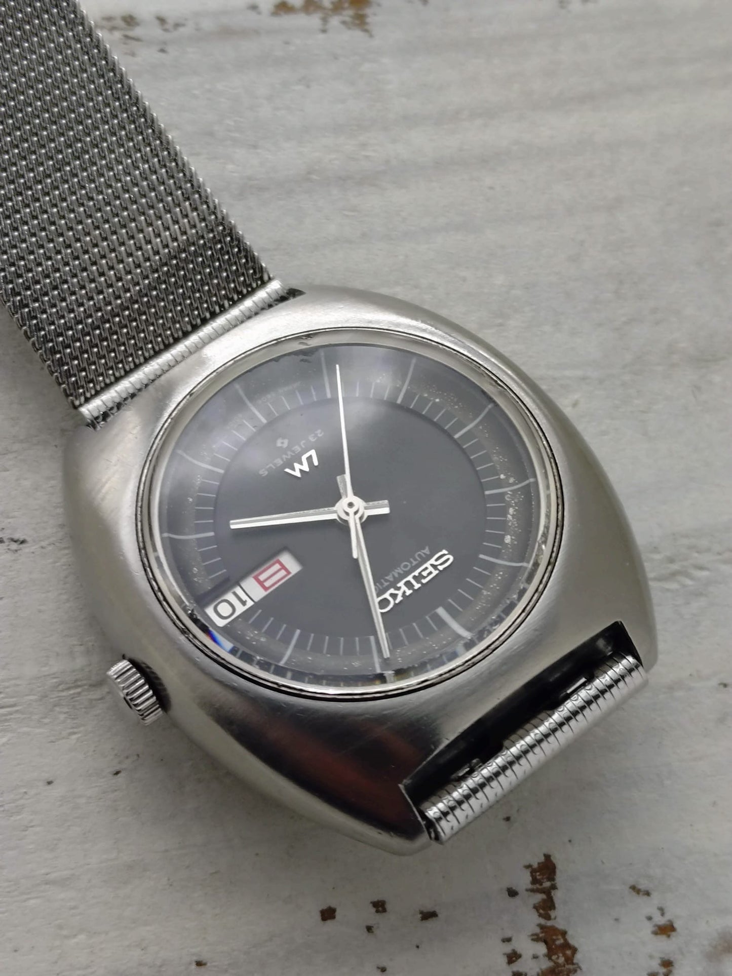 Seiko Lord Matic 5606-6000 – Aug. 1972 – schwarzes Dial, Day-Date, revidiert