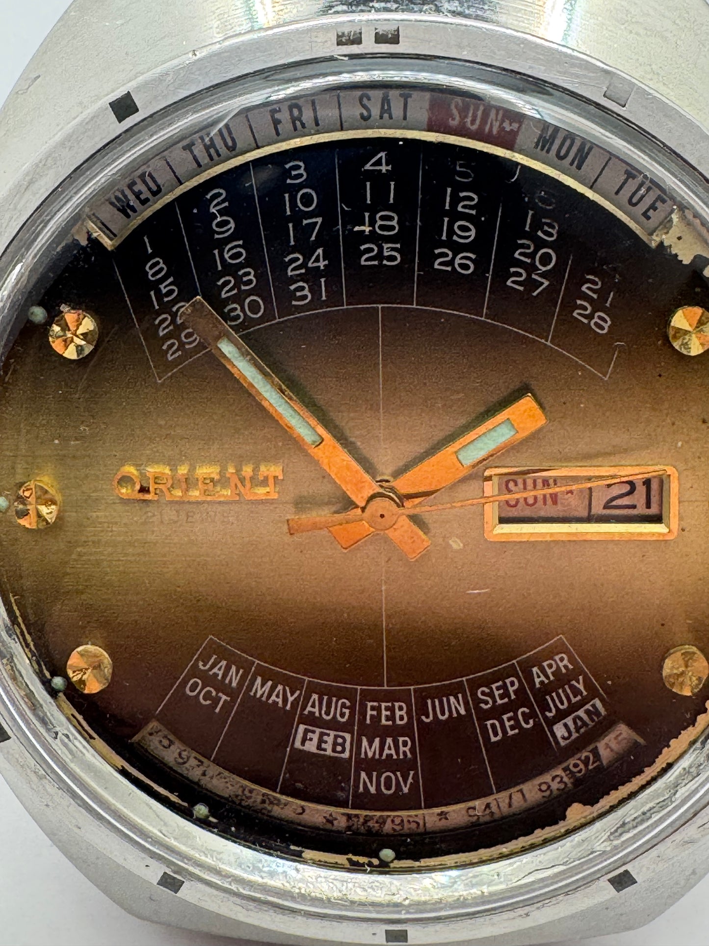 Orient Kalenderuhr „Multi-Calendar“ - Referenz Y469672-4A – Japan, ca. 1970er Jahre