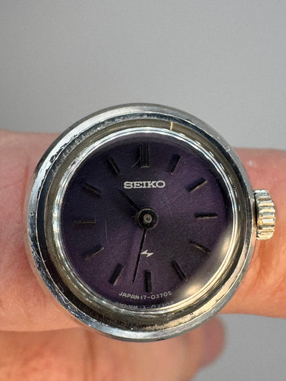 Rarität: Seiko Ring Watch 17-0400 – Lilafarbenes Zifferblatt – Januar 1972 (JDM)