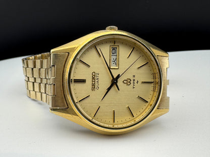 Seiko Type II Quartz 4336-8000 (Oktober 1977), goldfarben, guter Originalzustand