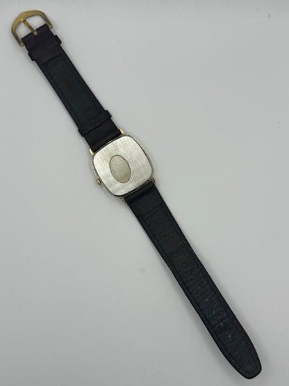 Ricoh Quartz Vintage Dress Watch Ref. 26283-4 – vergoldete rechteckige Japan-Dresswatch mit Originalbox, späte 1980er