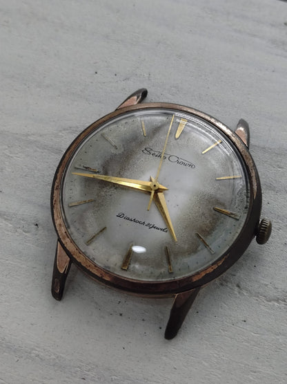 Seiko Crown Diashock 21 Jewels – frühe 1960er – Tropical Dial – technischer Urahn der Grand Seiko