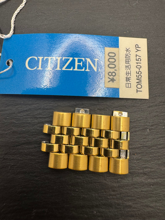 CITIZEN – Ersatz-Armbandglied vergoldet – Ref. TOM55-0157 YP – EINZELGLIED (1 Stück) – neuwertig (NOS)