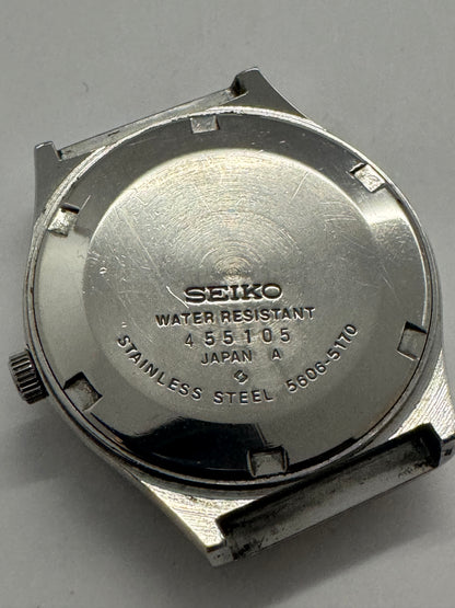 Seiko LM / Lord Matic Ref. 5606-5170, blaues Zifferblatt, originales LM-Stahlband, Mai 1974