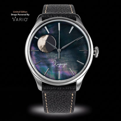 WANCHER Dream Moonphase Kaguya SUIGETSU – Limited Edition mit Vario-Lederband, Frontansicht