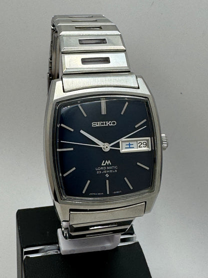 Seiko Lord Matic 5606-5000 – seltene rechteckige Vintage-Automatik mit Original-LM-Band – Dezember 1970 – revidiert 2025